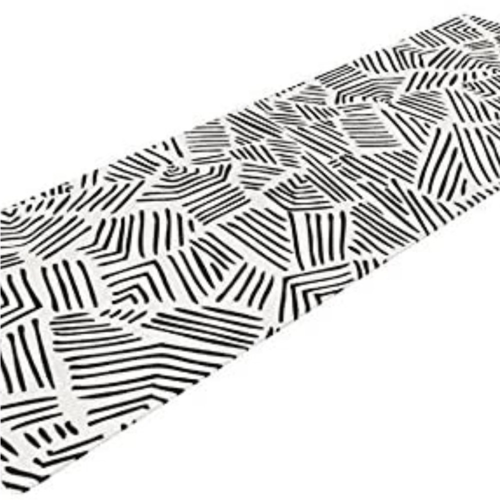 KESS InHouse Design Inca Lines 
White Black Exercise Yoga Mat 72"x 24" • NWT